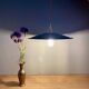 Vintage green enamelled sheet metal lampshade pendant light