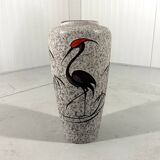 West-Germany pottery vase crane floor vase 1960’s