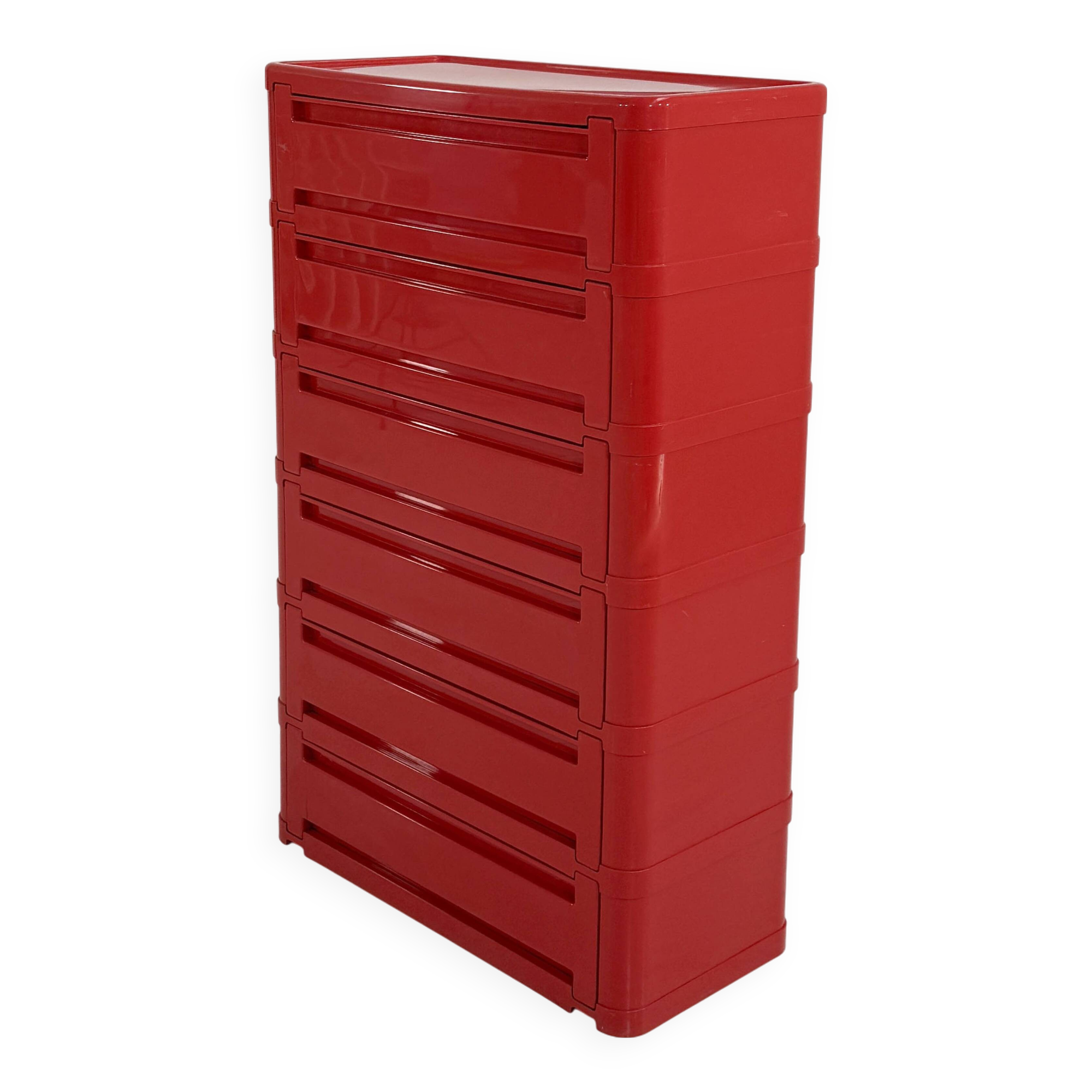 Red cabinet model “4964” by Olaf Von Bohr for Kartell, 1970