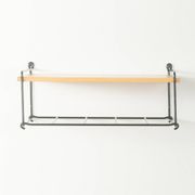 Functional telephone shelf, mid-century, ash wood and metal, 1950s