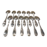 12 silver-plated metal soup spoons by Ravinet & Cie, Empire 81.