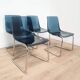 Lot de 4 chaises Tobias en plexi bleu
