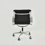 Black leather Soft Pad Chair by Charles & Ray Eames for ICF, 1970S