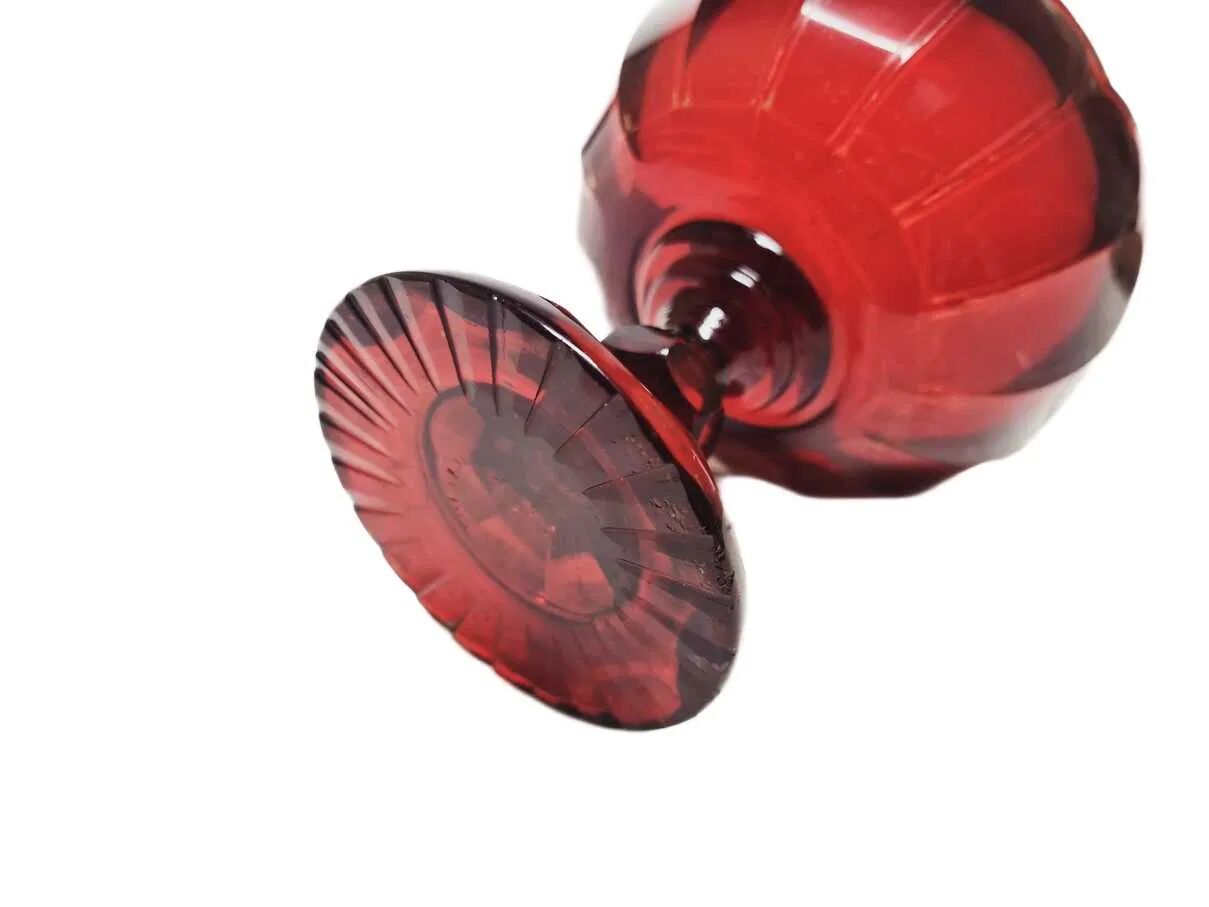 BWM Biedermeier Ruby Plate Bohemia