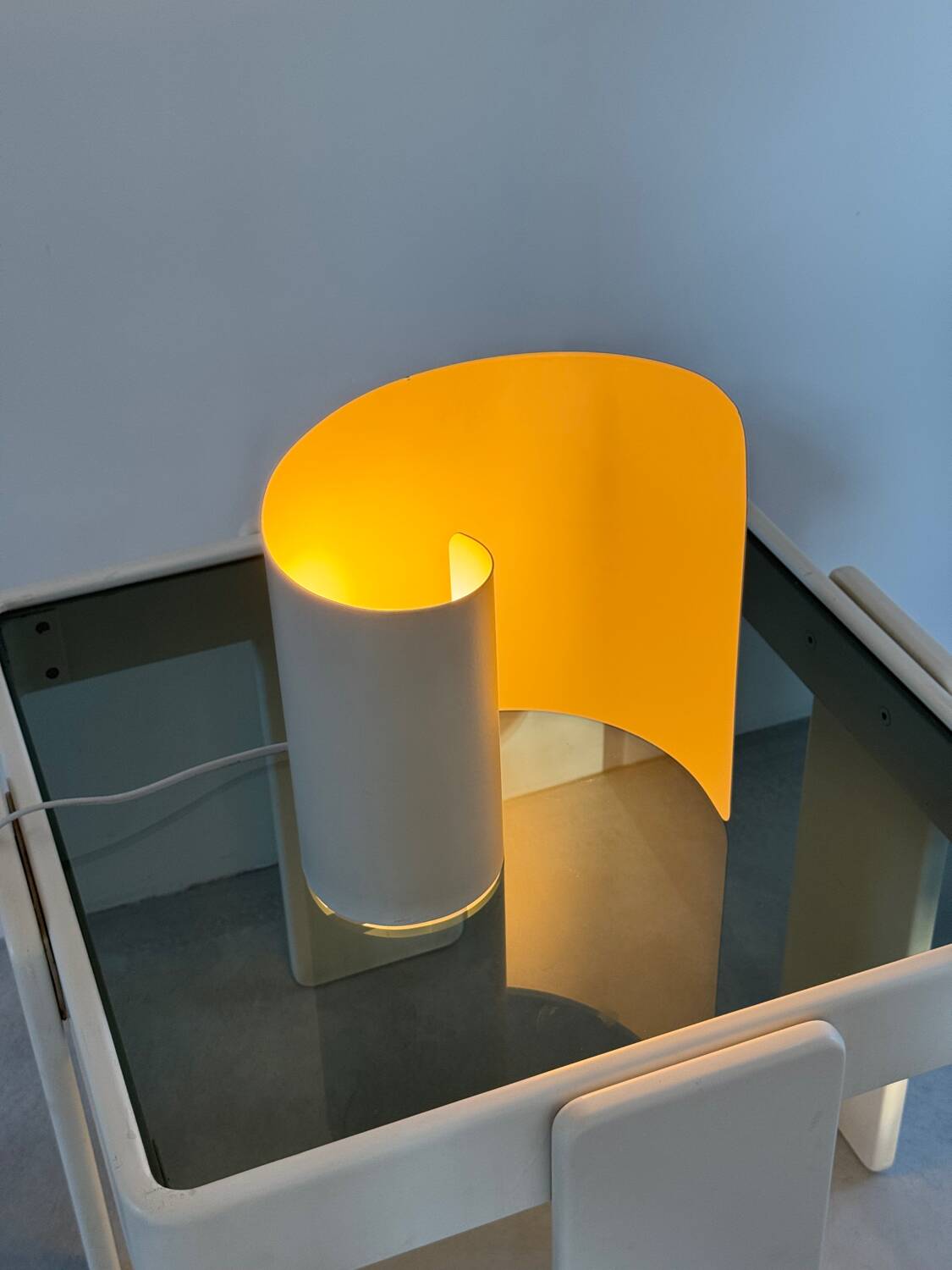 Tessa postmodern design lamp in lacquered metal, Brilliant Leuchten edition, 80s