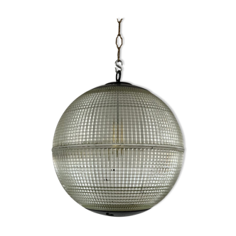 Parisian glass holophane hanging lamp