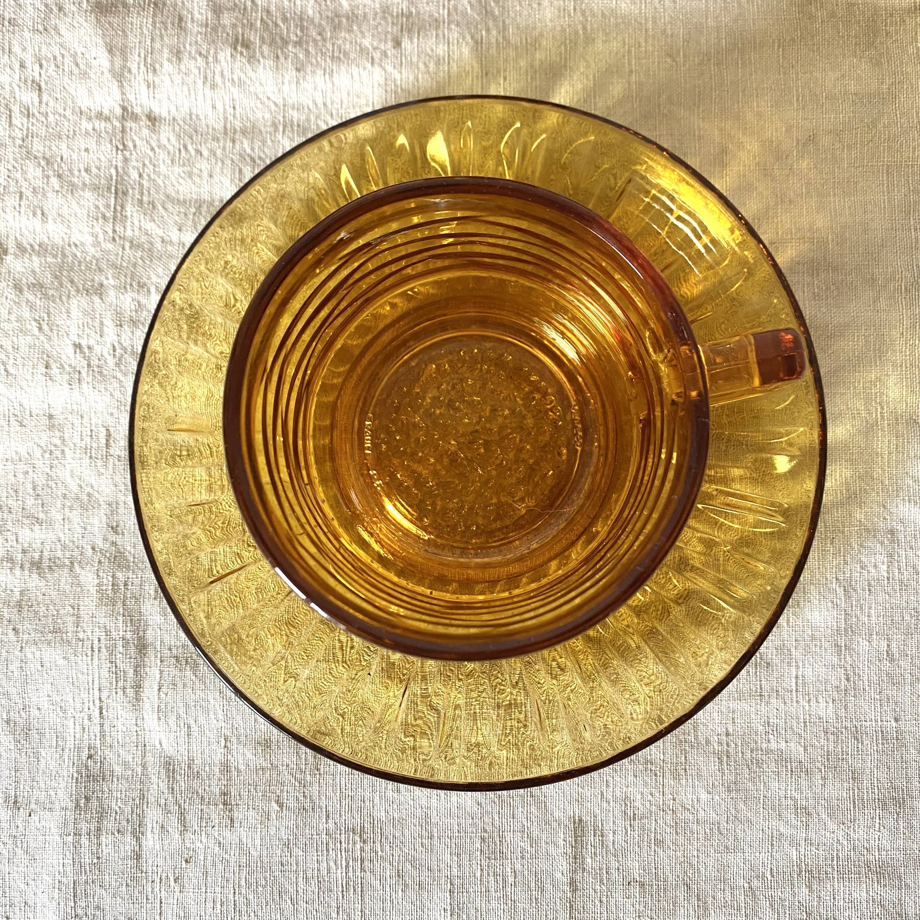 Vereco cups in amber glass