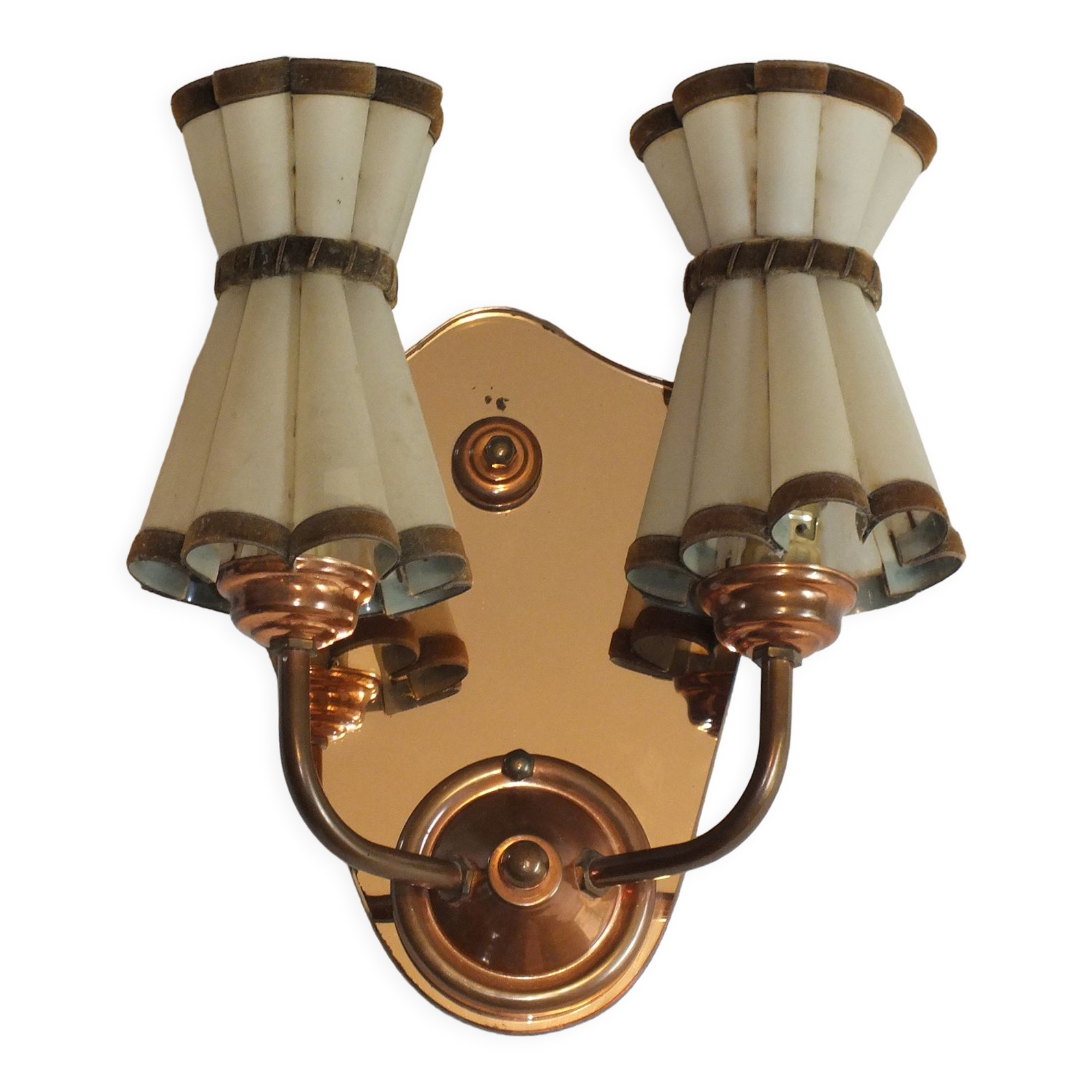 Art Deco wall lamp in mirror glass