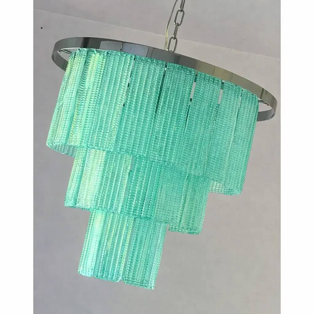 Contemporary Murano Glass Sputnik Chandelier in Sea Green Colour, Italian Style