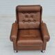 Fauteuil en cuir du milieu du siècle, années 1970