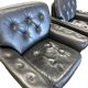 Set of 2 vintage black leather armchairs / individual armchairs