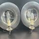 Pair of medieval style wall lamp pewter and mirror