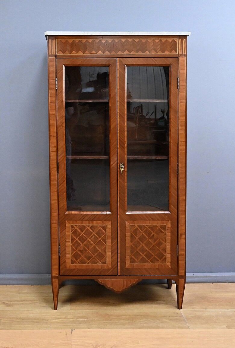 Small marquetry library, Louis XVI style – early 20th century