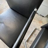Set of 2 Jason Lite armchairs in black leather Walter Knoll