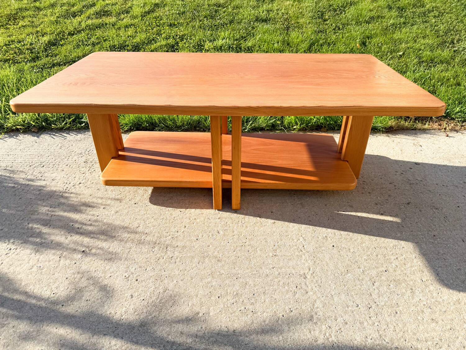 Large solid elm coffee table
