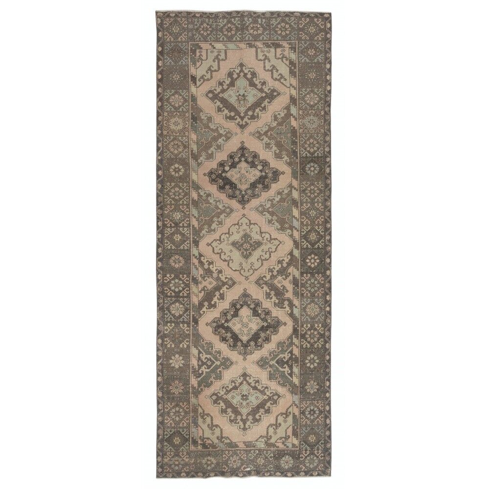 Handknotted Runner Rug for Hallway. Vintage Corridor. Kitchen Runner Carpet. Stair Rug