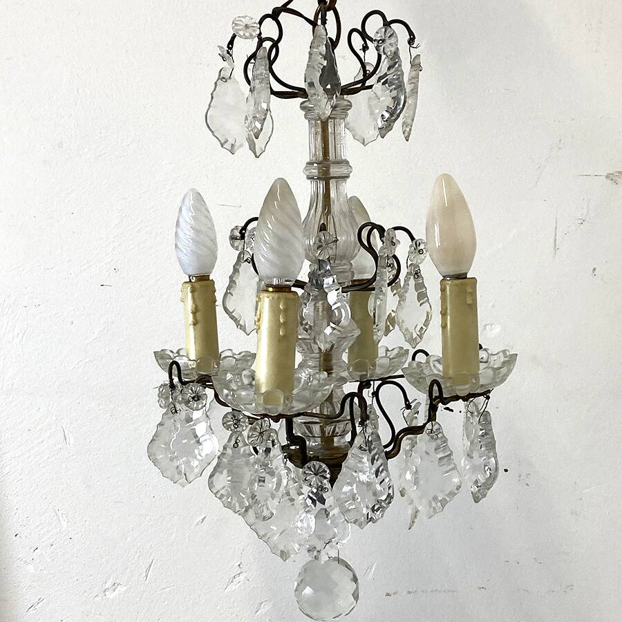 Early 20th century chandelier in bohemian crystal