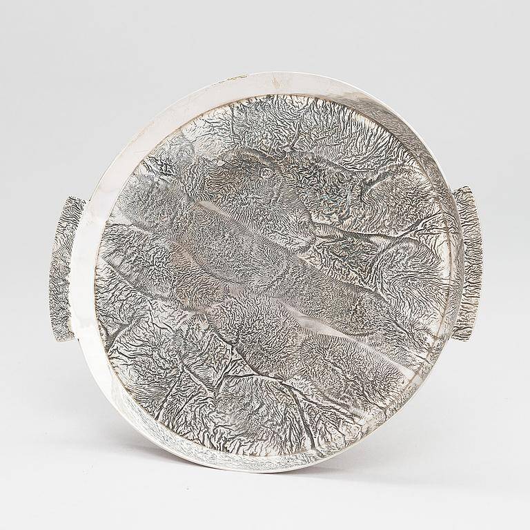 Silver plate Pekka Turtiainen Helsinki 1970. Signed.
