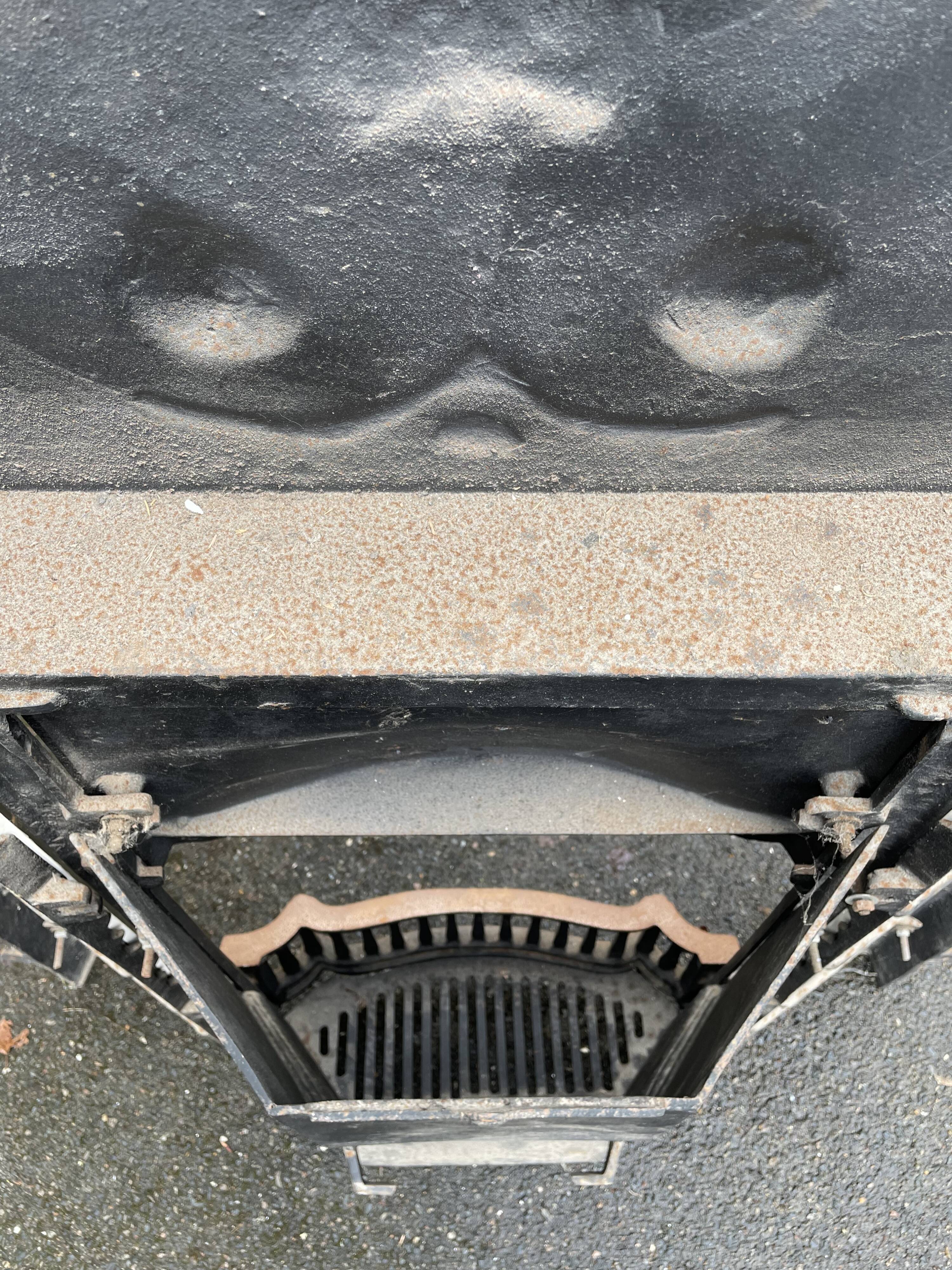 Open cast iron fireplace, Art Nouveau style