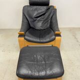 Swedish Kroken Lounge Chairs & Ottoman by Åke Fribyter for Nelo, 1970s