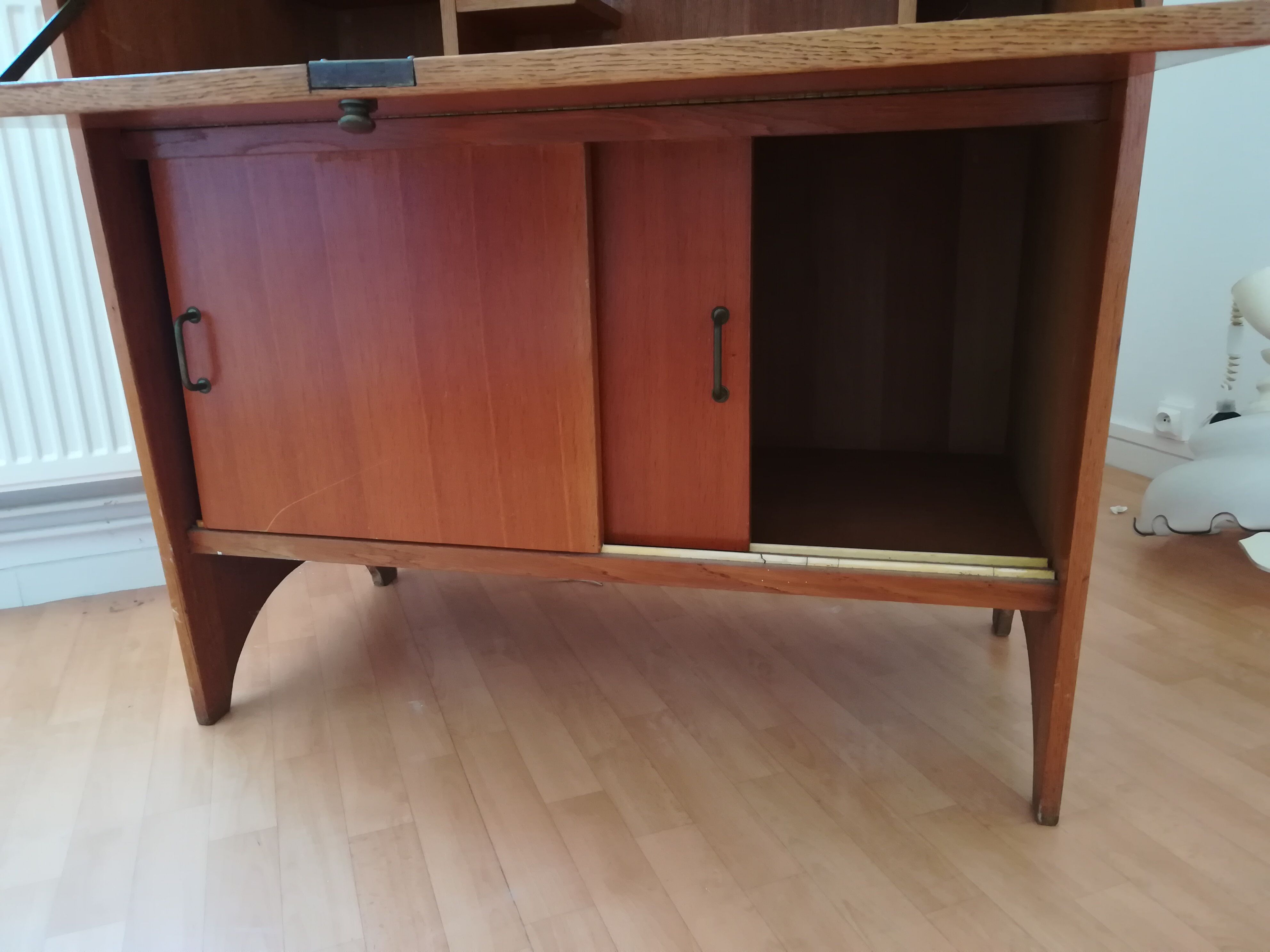 Scandinavian vintage design secretary with window and closet
