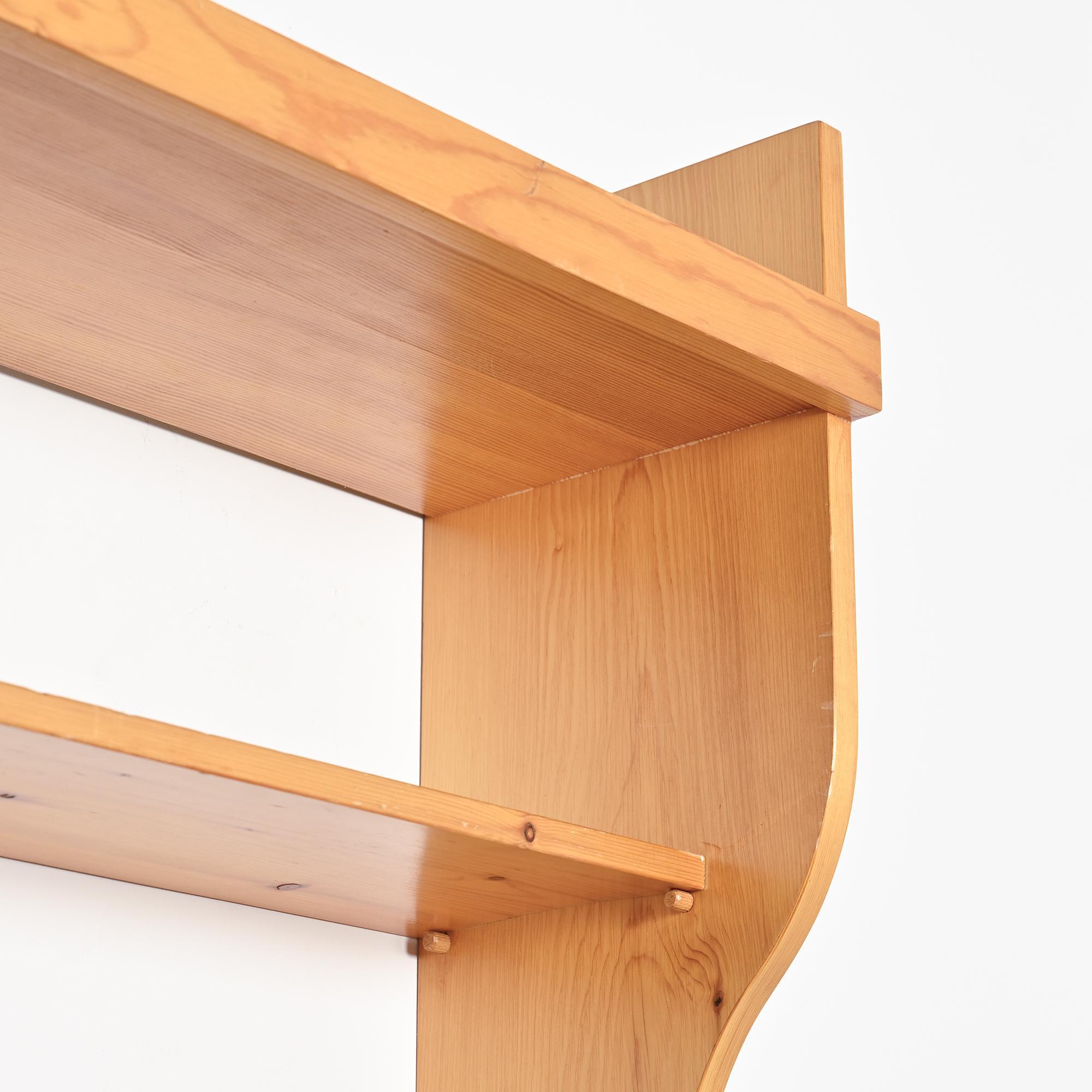 Wall-mounted pine cabinet, Les Arcs 1800, circa 1970