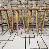 Set of 4 vintage 1970s bar stools