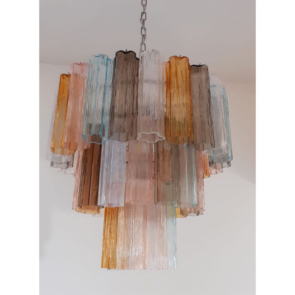 Multicolor “tronchi” murano glass chandelier