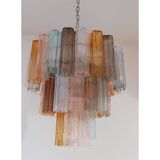 Multicolor “tronchi” murano glass chandelier