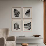 4 giclee prints. Abstract wall art set of four, A3
