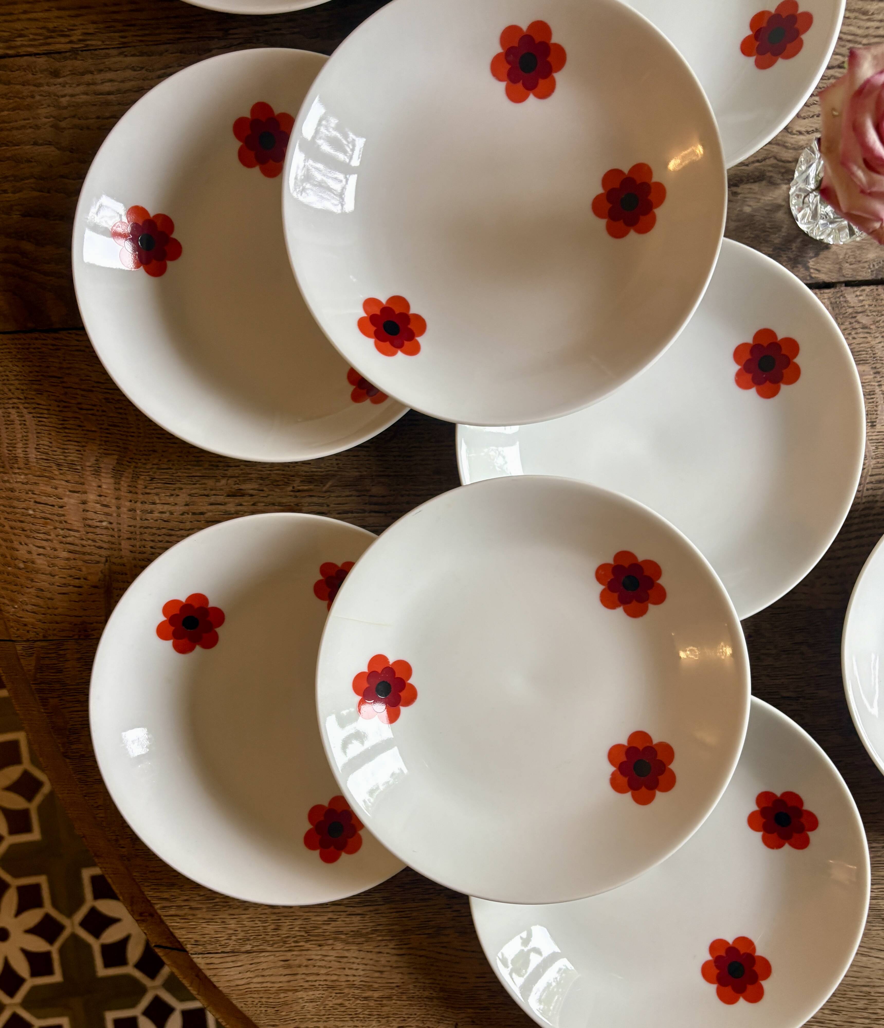 Lot de 11 assiettes creuses vintage, Scherzer Bavaria