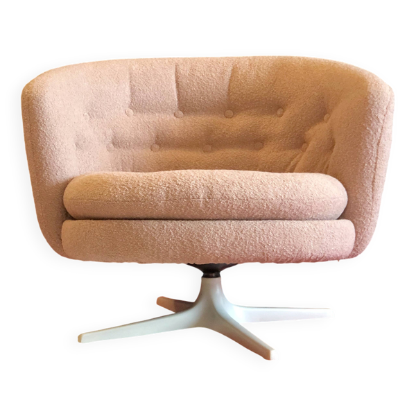 Fauteuil pivotant scandinave vintage des années 70