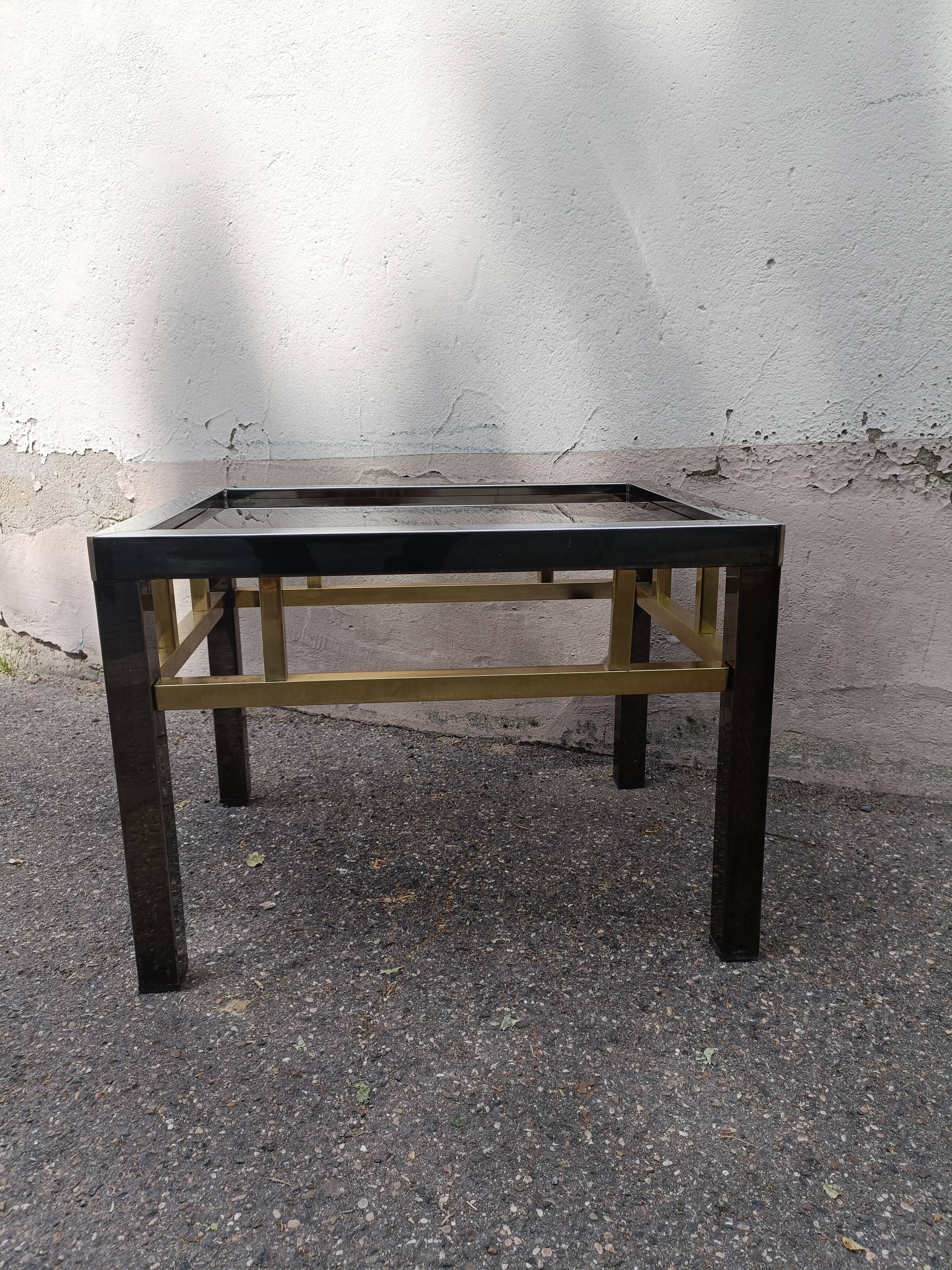 Table basse 80' chrome laiton vintage