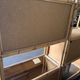 Bookcase, cannage in 3 modules and smoked glass trays - 70s
