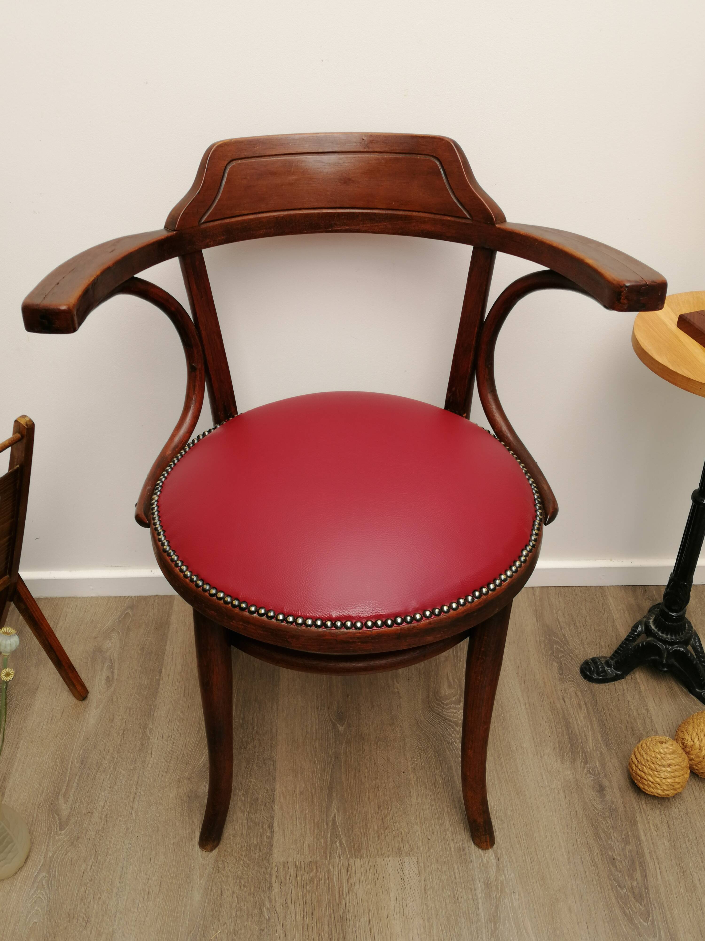 Reupholstered Thonet office chair No.6003