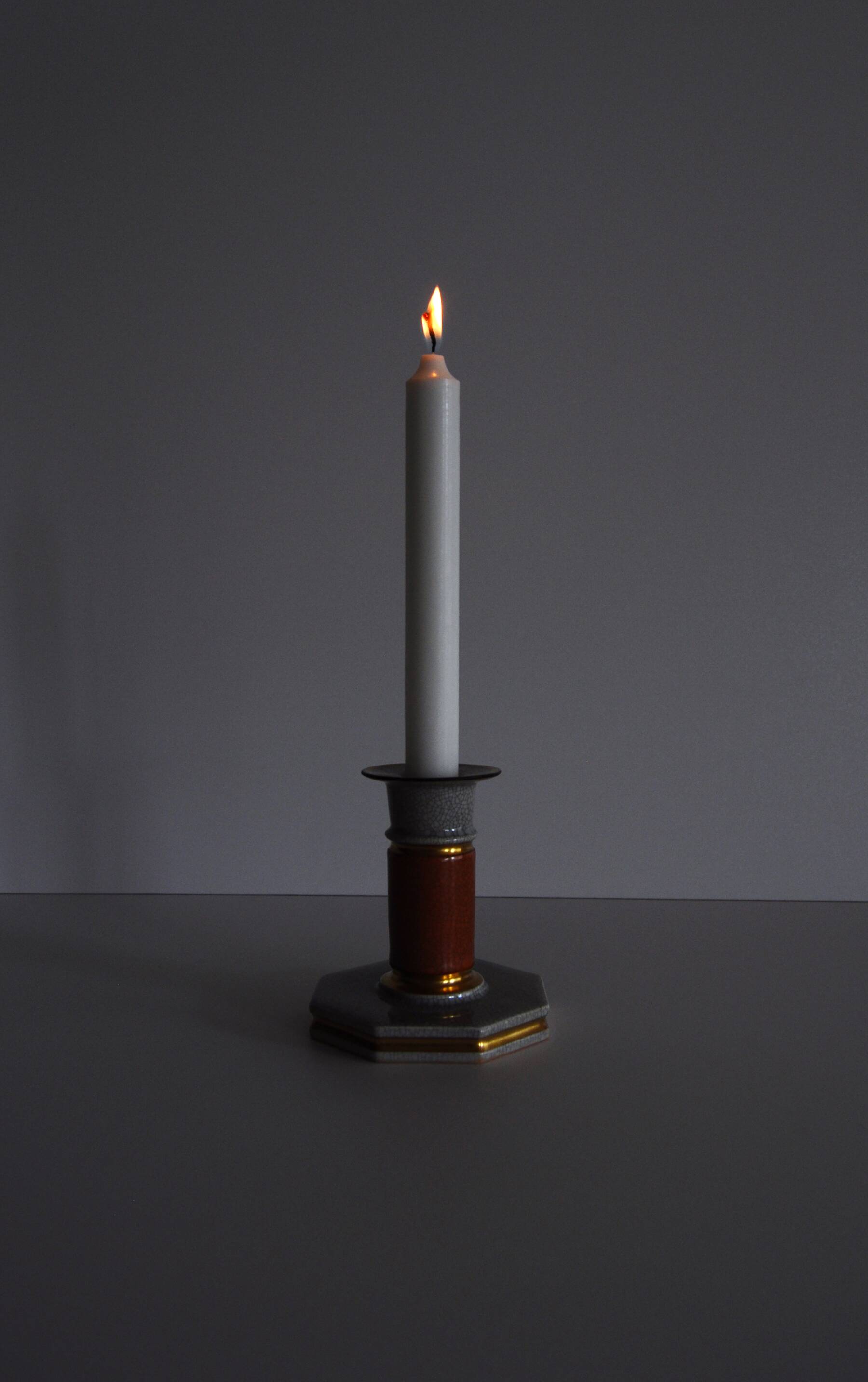 Royal Copenhagen Crackle glaze porcelain candle holder,Denmark 1950s