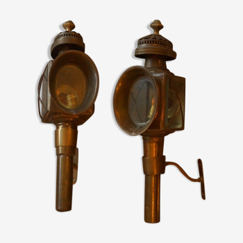 Pair of brass 1900 wall light