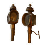 Pair of brass 1900 wall light