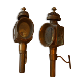 Pair of brass 1900 wall light