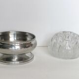 Flower pick on pewter cup