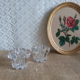 Pair of vintage glass candlesticks