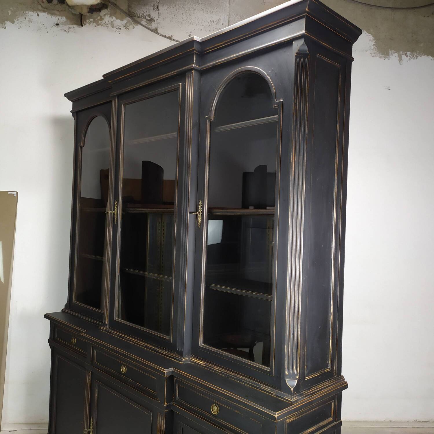 Louis XVI style black bookcase