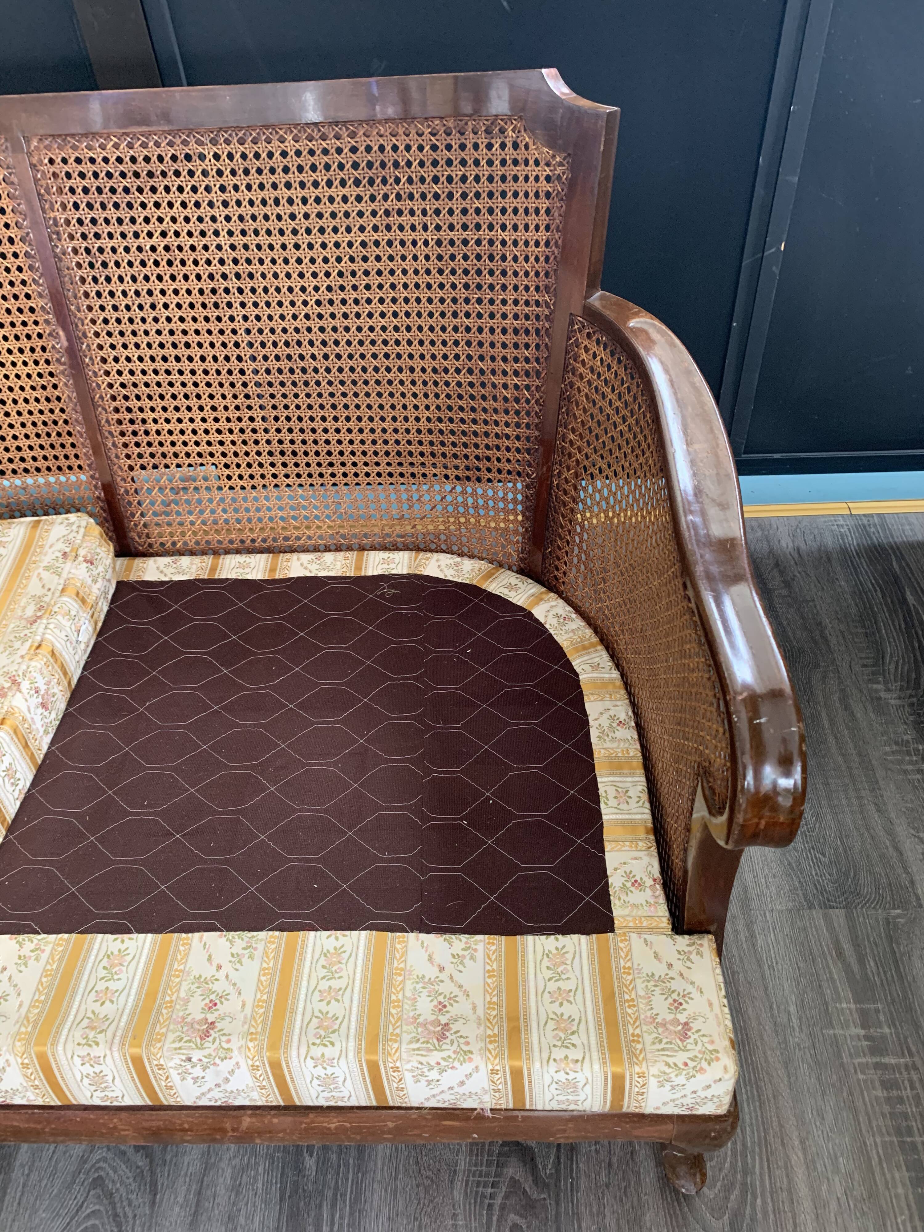 Wooden sofa and cannage