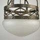 Ceiling lamp, hand-forged hammered iron with glass shade, early 20th century, Sweden