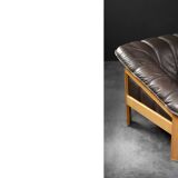 Vintage Mid-Century Modern Danish Brown Leather 3-Seater Sofa, 1970s