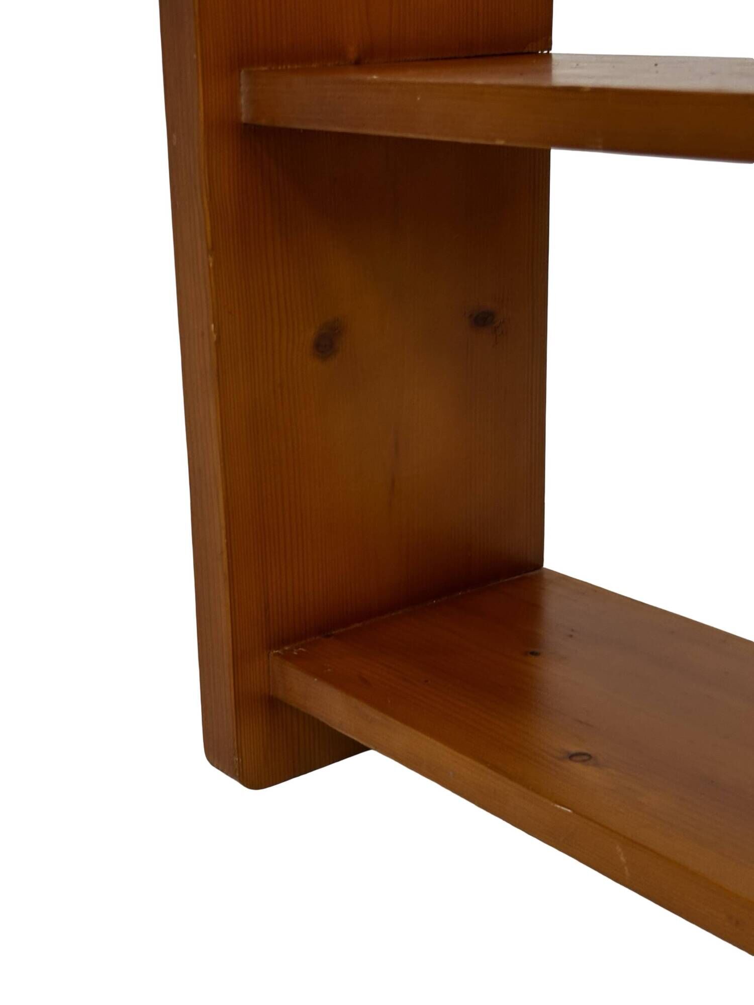 Vintage wooden wall shelve rack in pinewood minimalist design