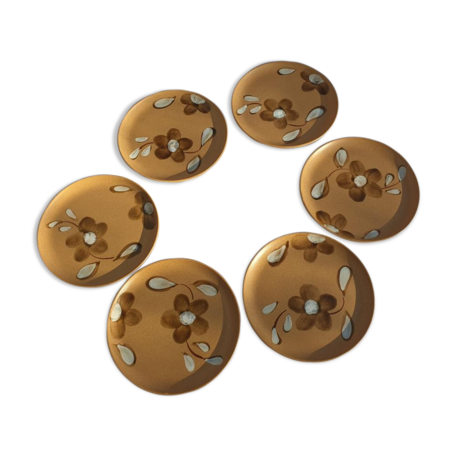 Set 6 flat plates D19.5 Nadège 1970 Sarreguemines