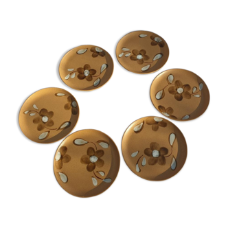 Set 6 flat plates D19.5 Nadège 1970 Sarreguemines