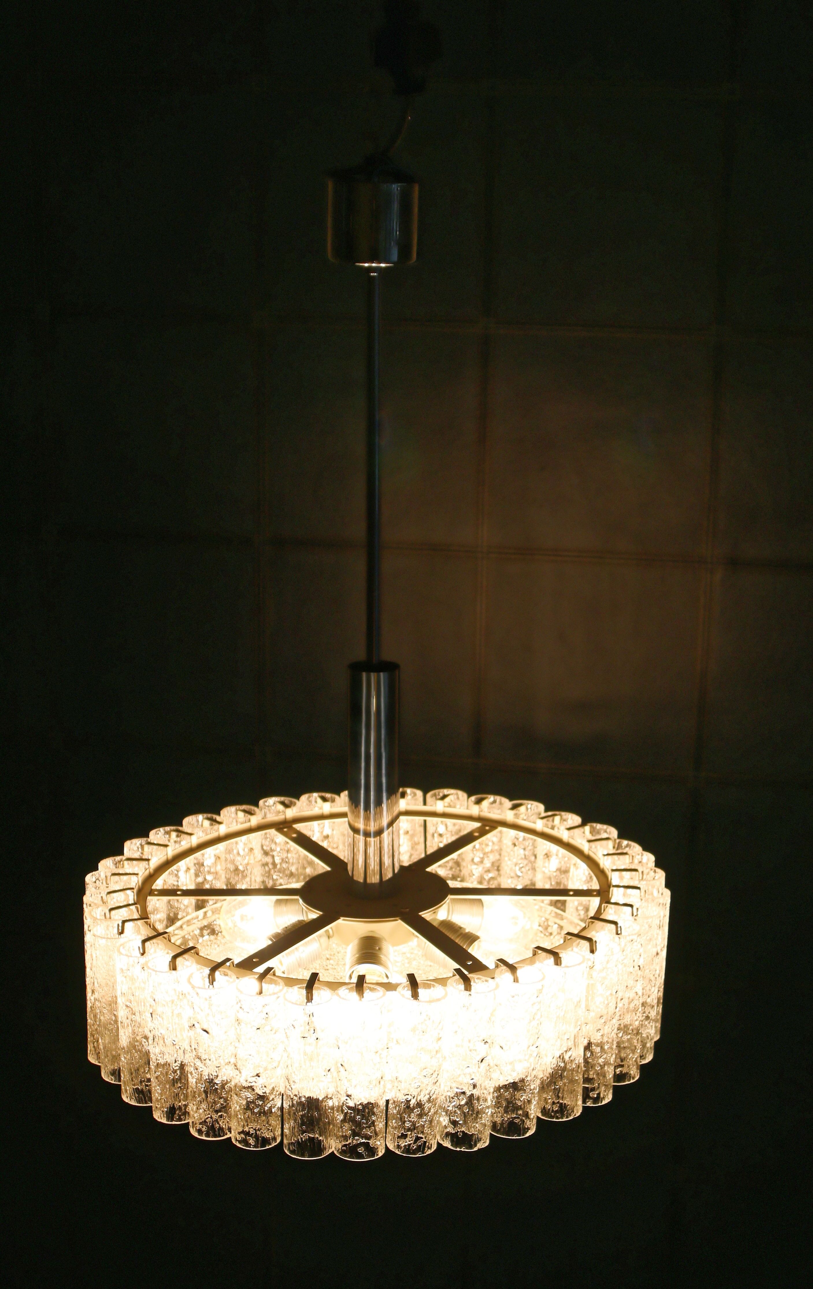 Ice Glass Chandelier from Doria Leuchten, 1960s