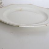 Creil and Montereau plates, 19th century, Perle model, ivory / set of 2
